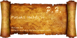 Pataki Helén névjegykártya